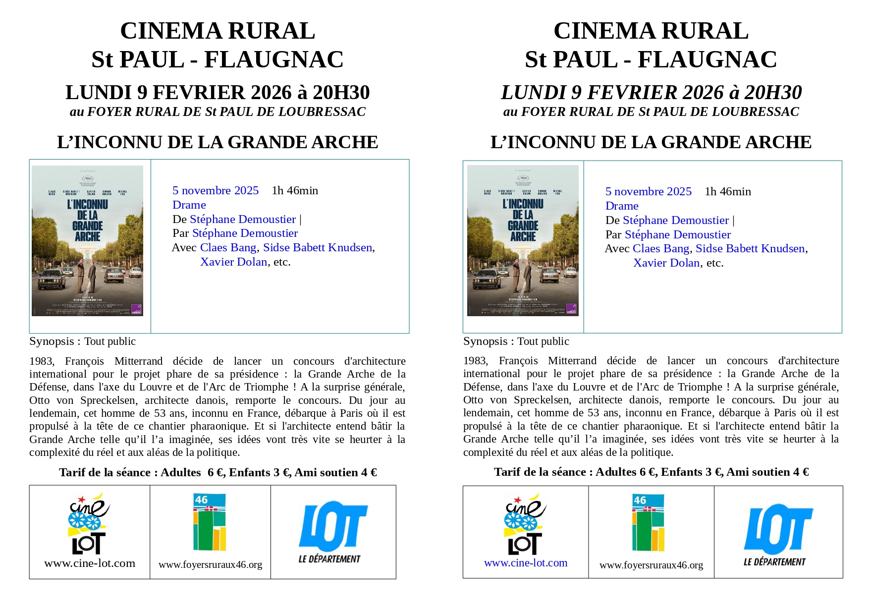 Ciné-Lot : L'inconnu de la Grande Arche