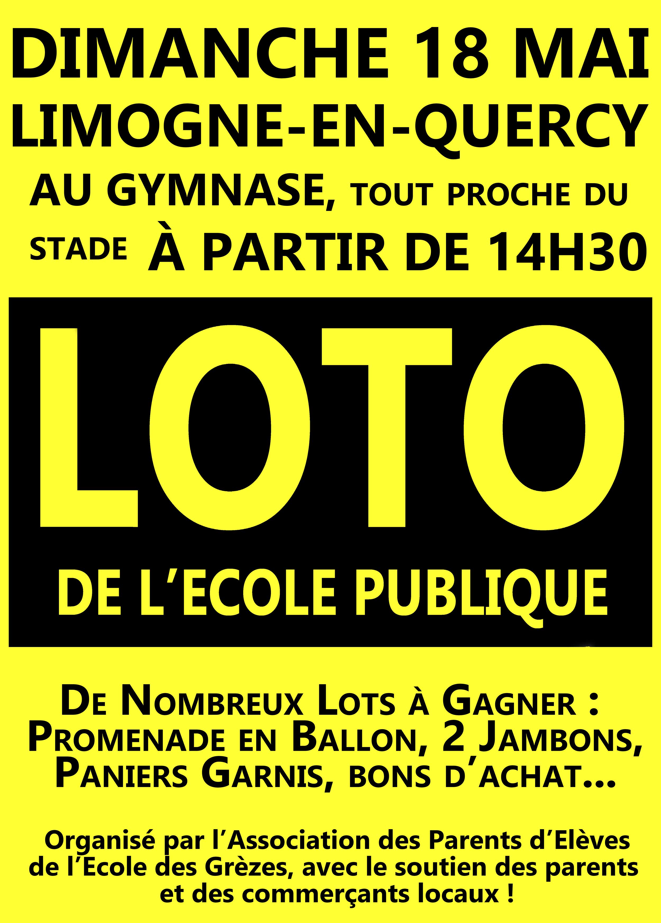 Figeac : Loto de l'école publique des Grèzes de Limogne-en-Quercy