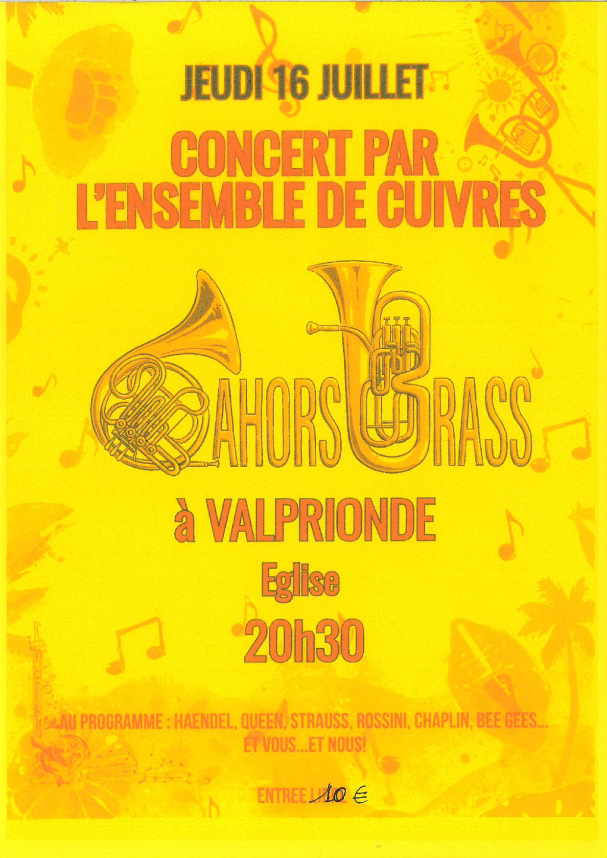 Figeac : Cahors Brass en concert à l'Eglise de Valprionde