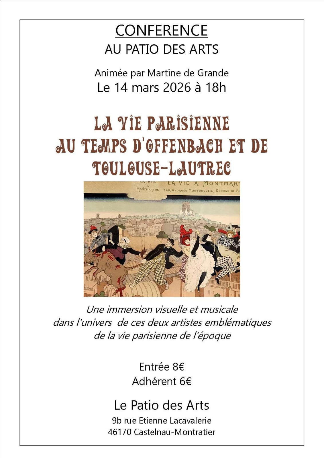 Conférence : La Vie Parisienne au Temps d’Offenbach et de Toulouse-Lautrec