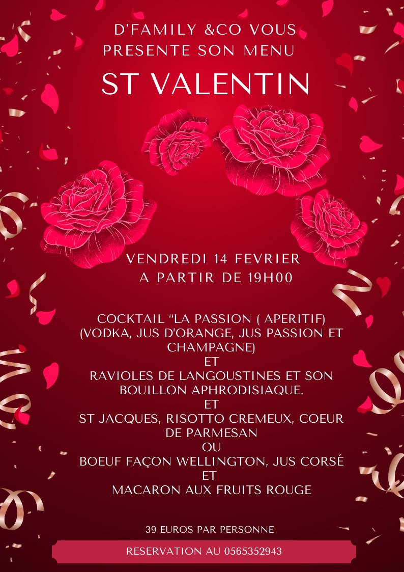 Figeac : Menu de la Saint-Valentin au D'Family & Co