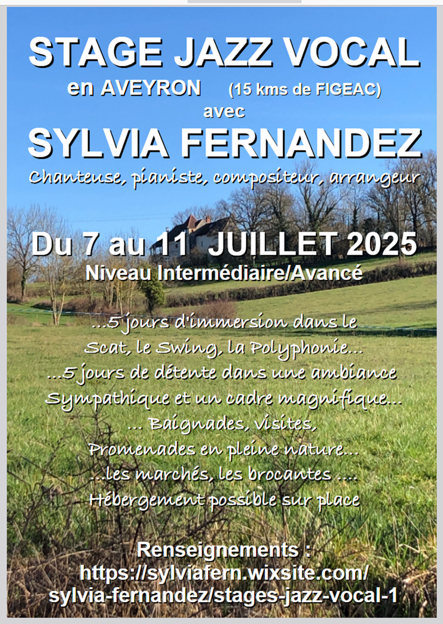 Figeac : Stage de jazz vocal à Causse-et-Diège