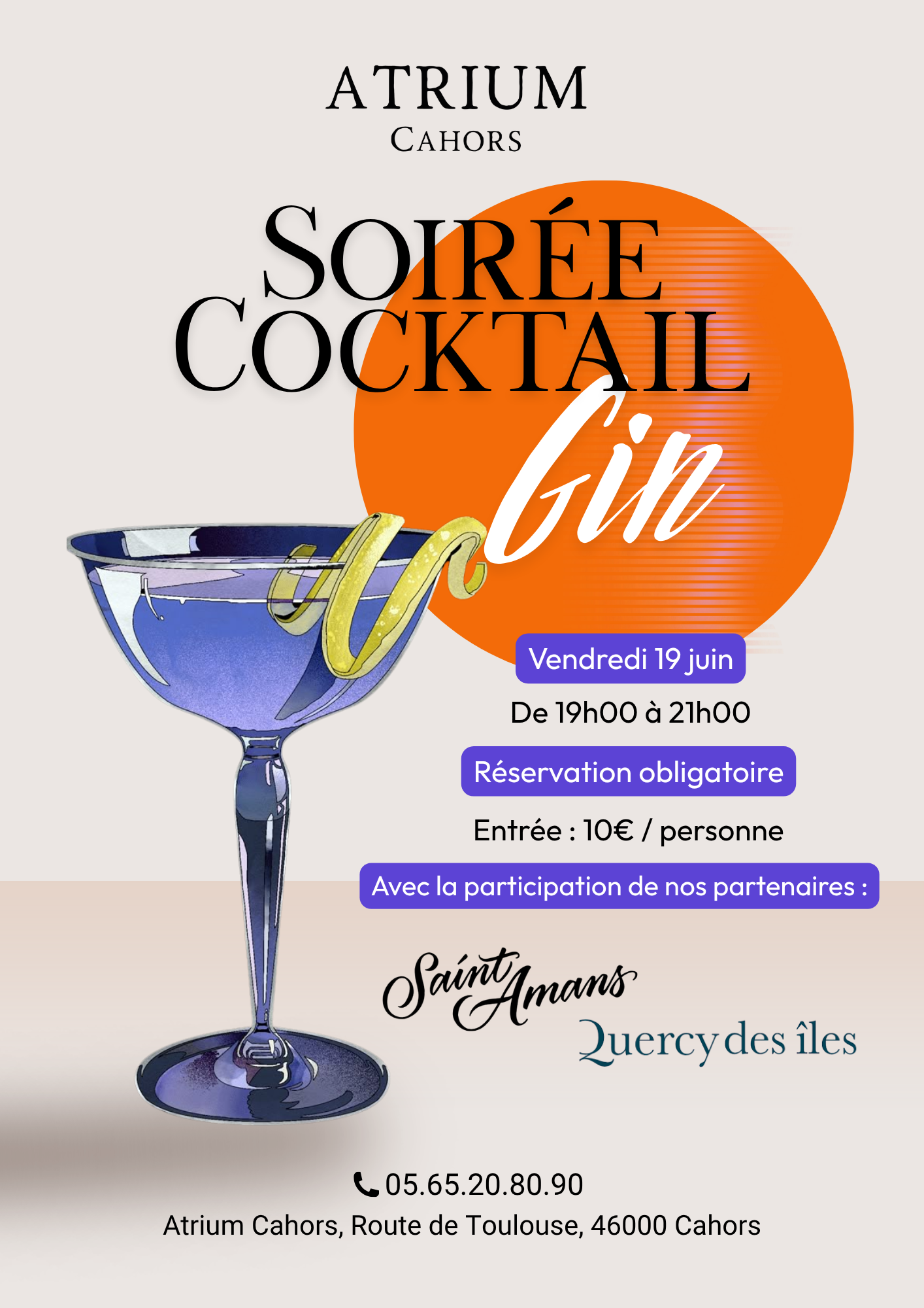 Figeac : Soirée Gin et Cocktails à l'Atrium