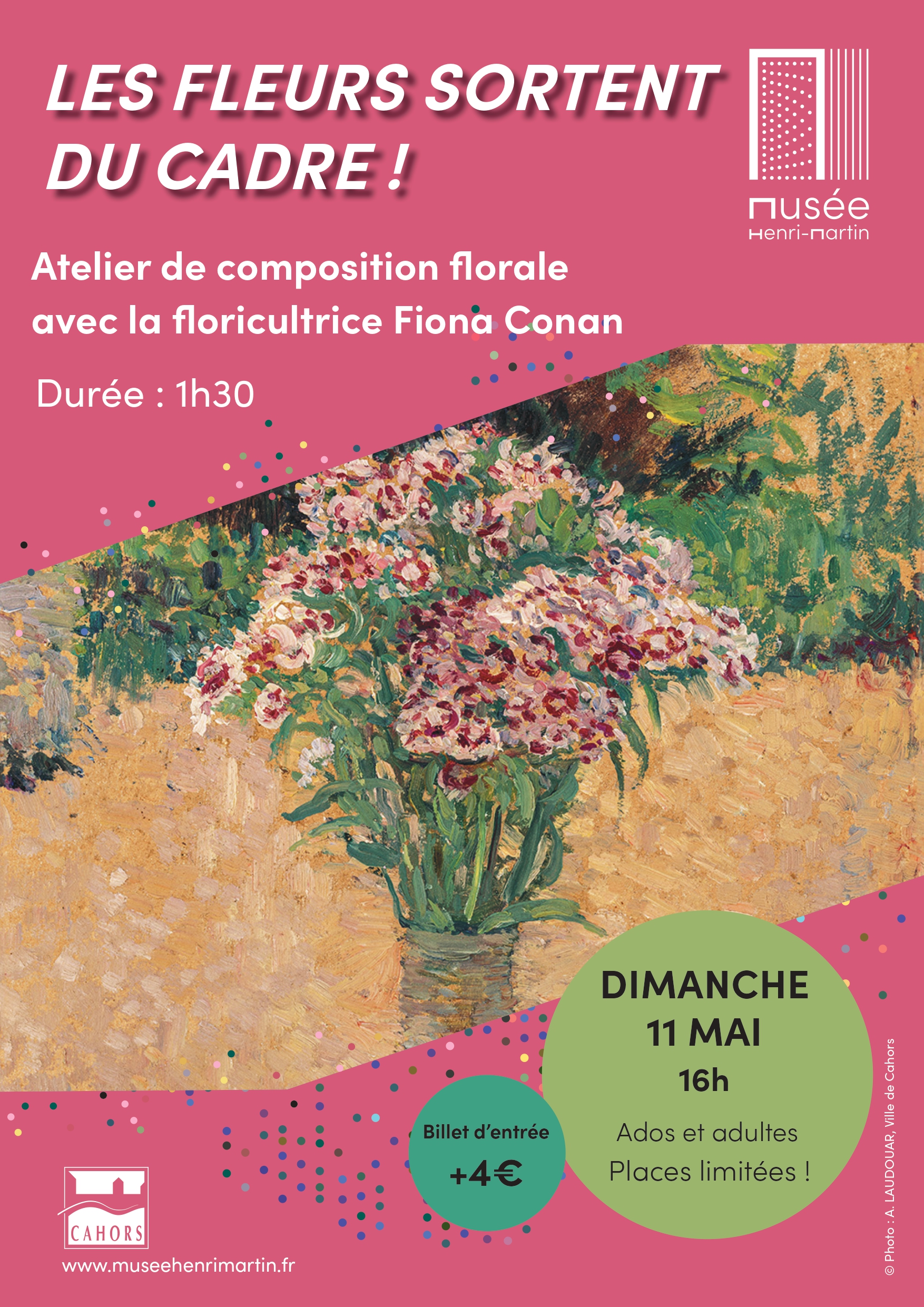 Figeac : Les fleurs sortent du cadre ! : atelier de composition florale au Musée Henri-Martin