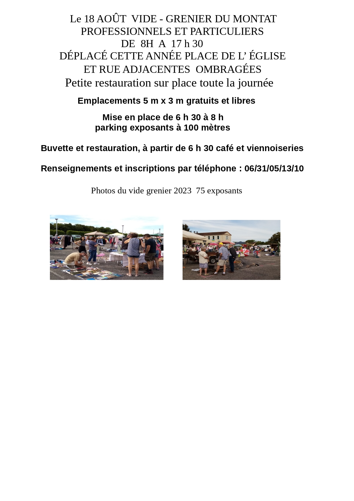 Figeac : Vide-greniers au Montat