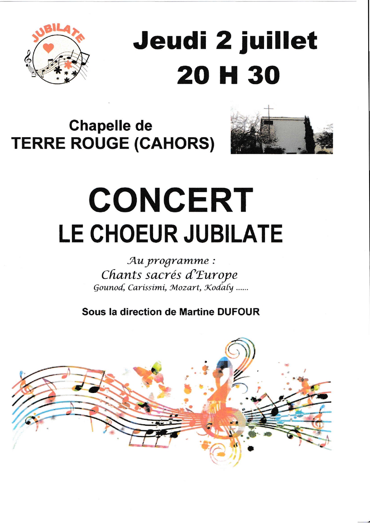 Figeac : Concert de chants sacrés : Le Choeur Jubilate