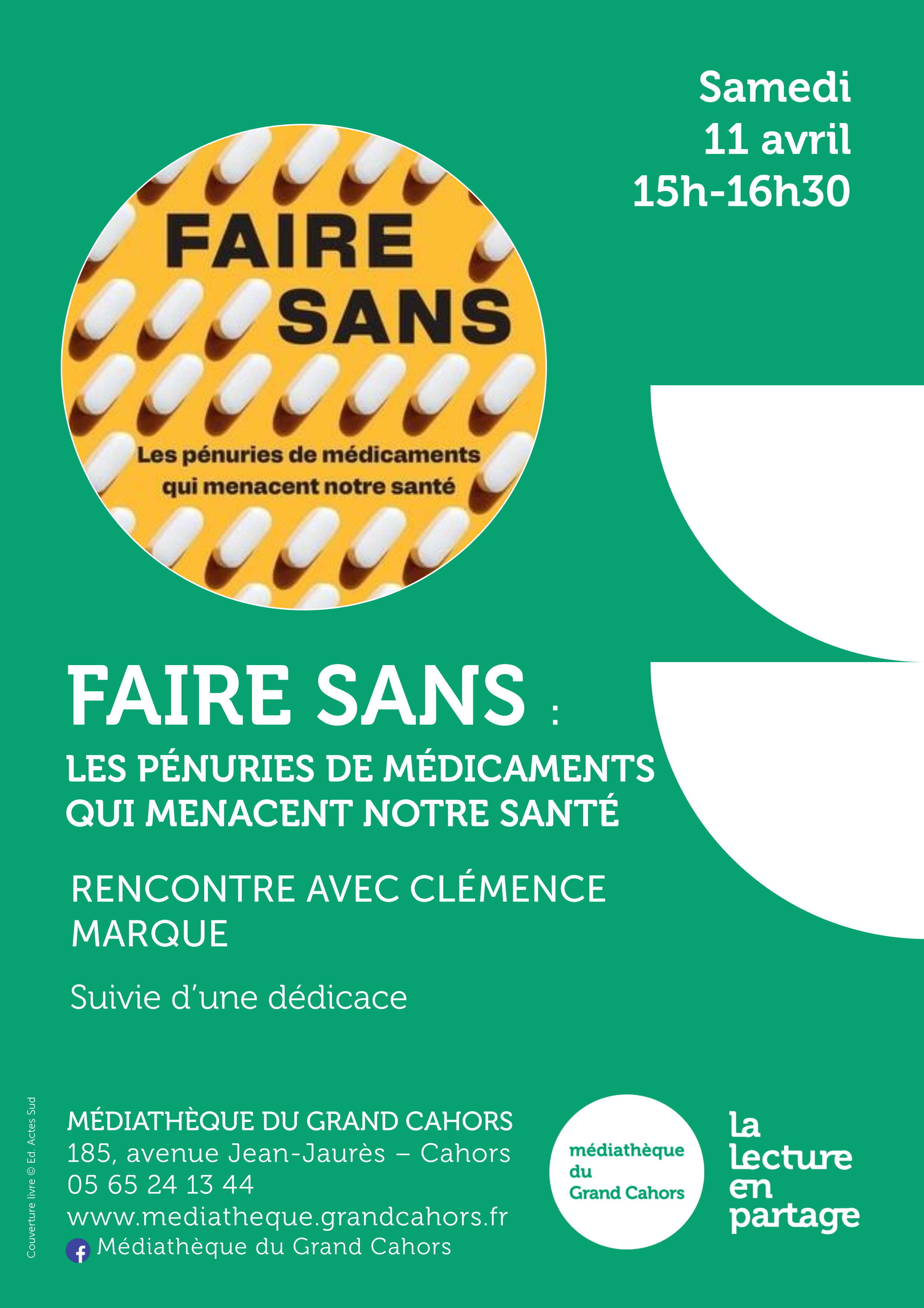 Figeac : Faire sans : Les pénuries de médicaments qui menacent notre santé - Rencontre d'autrice à la médiathèque du Grand Cahors