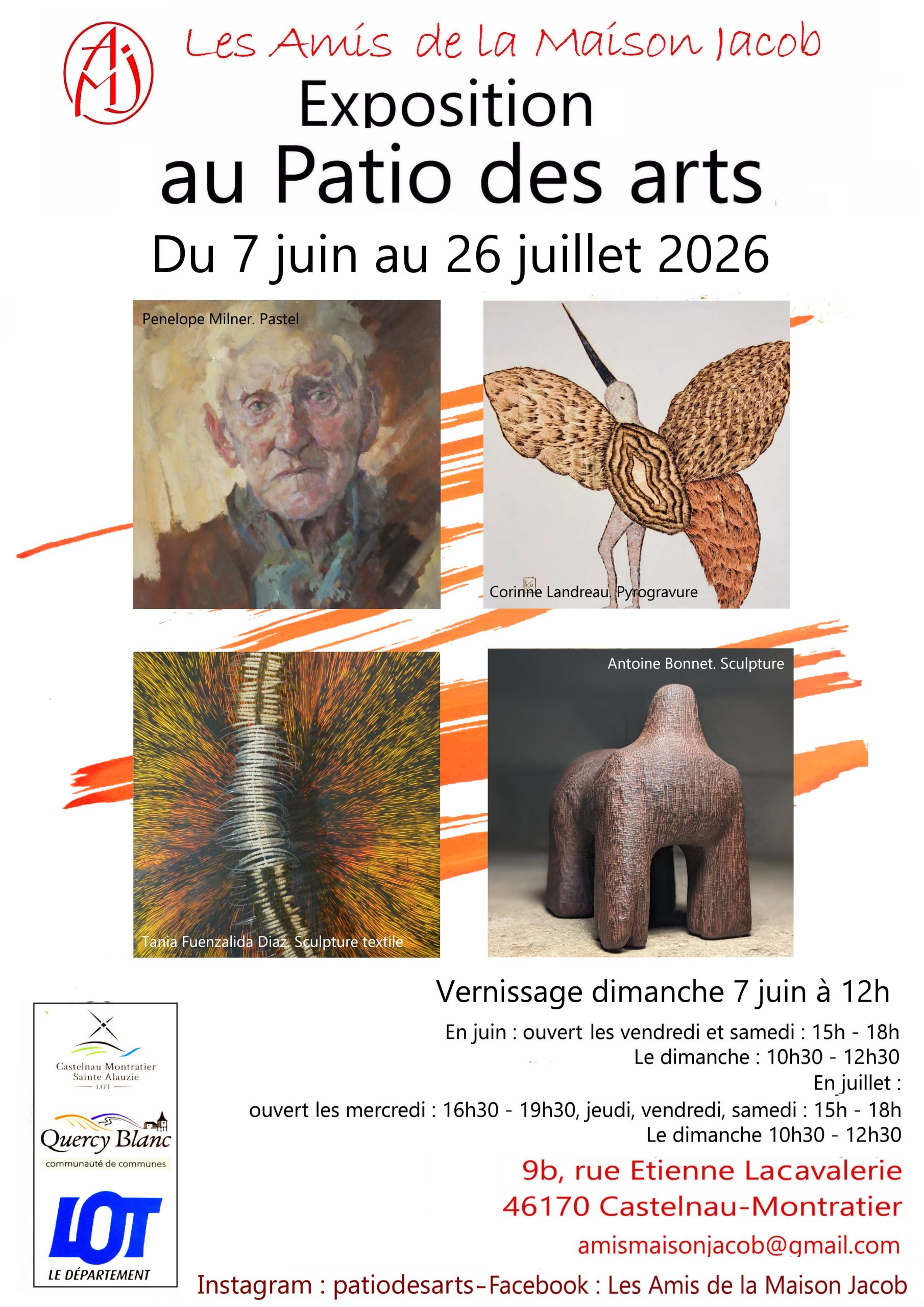 Figeac : Exposition de peinture, sculpture, pyrogravure au Patio des Arts