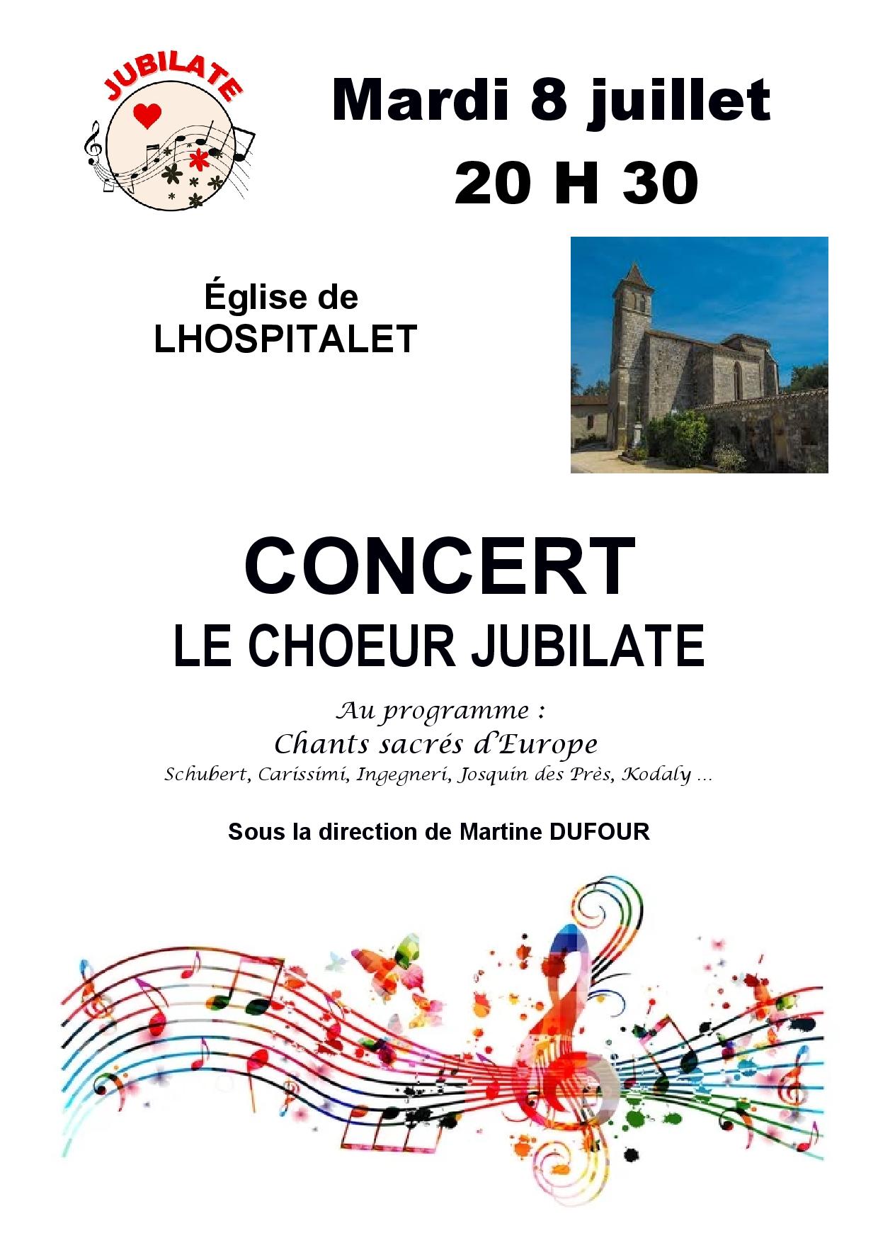 Figeac : Concert à l'église de Lhospitalet: chœur Jubilate