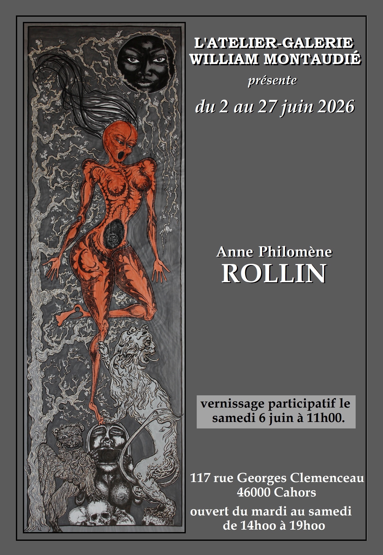 Exposition de Anne Philomène Rollin à l'atelier-galerie William Montaudié