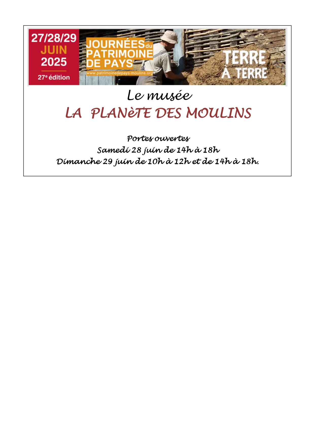 Figeac : Journées du Patrimoine de Pays et des Moulins à la Planète des Moulins