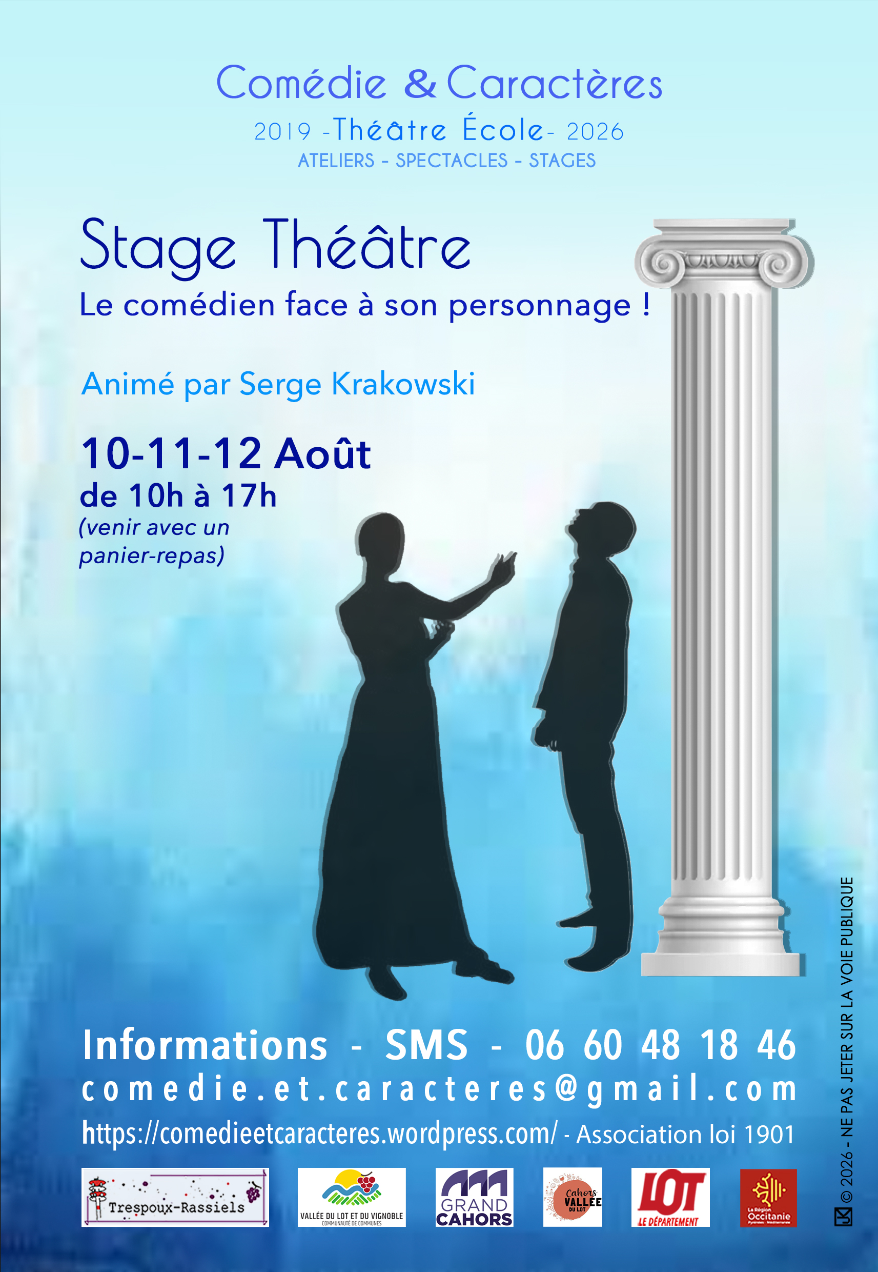 Figeac : Stage théâtre « Le comédien face à son personnage ! »