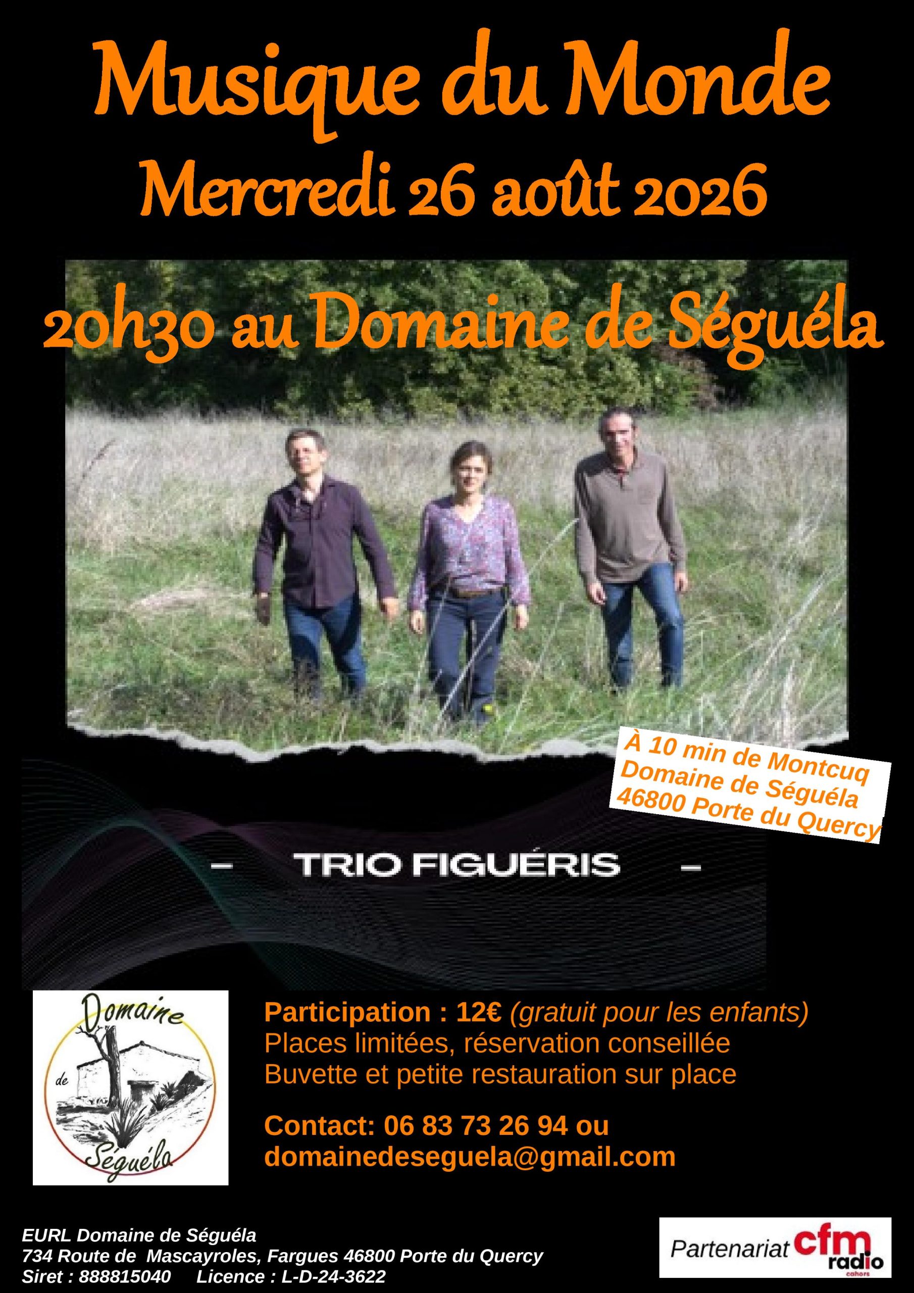 Figeac : Concert Musique du Monde avec le trio Figueris
