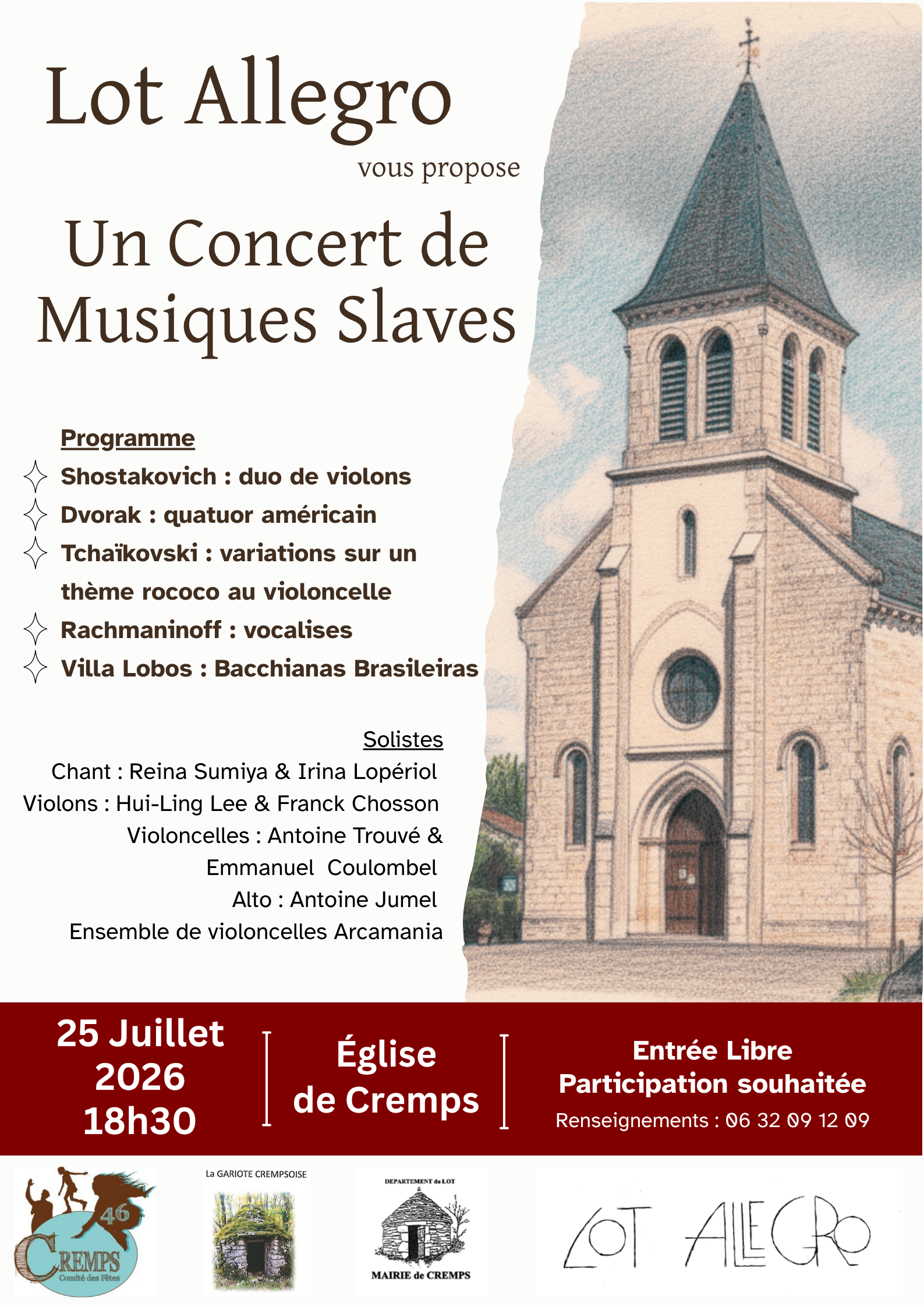 Figeac : Concert Lot Allegro à Cremps : concert de musiques slaves