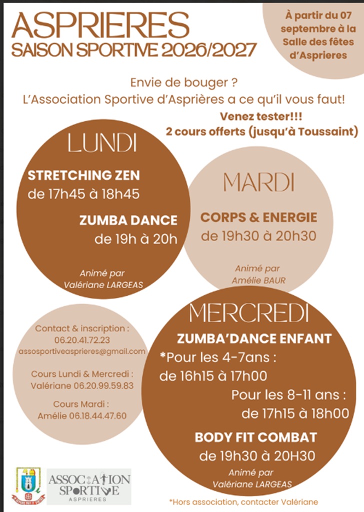 Figeac : Information Saison sportive de l'Association Sportive d'Asprières