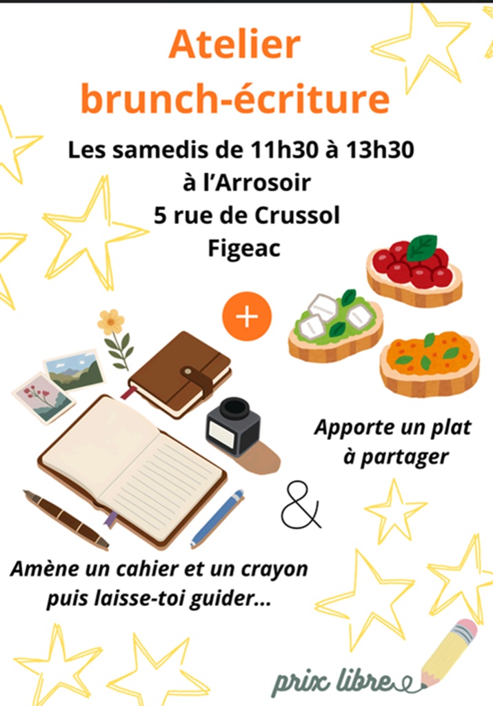 Figeac : Ateliers brunch-écriture d'été à l'Arrosoir
