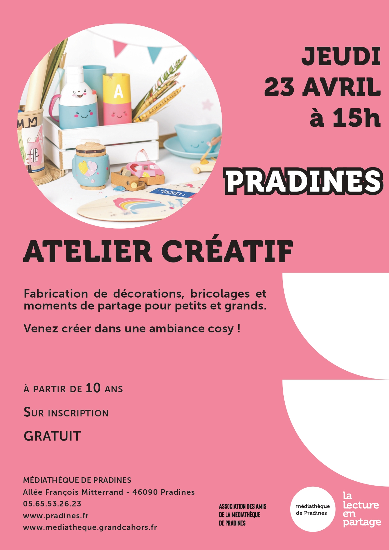 Figeac : Atelier Créatif à la Médiathèque de Pradines