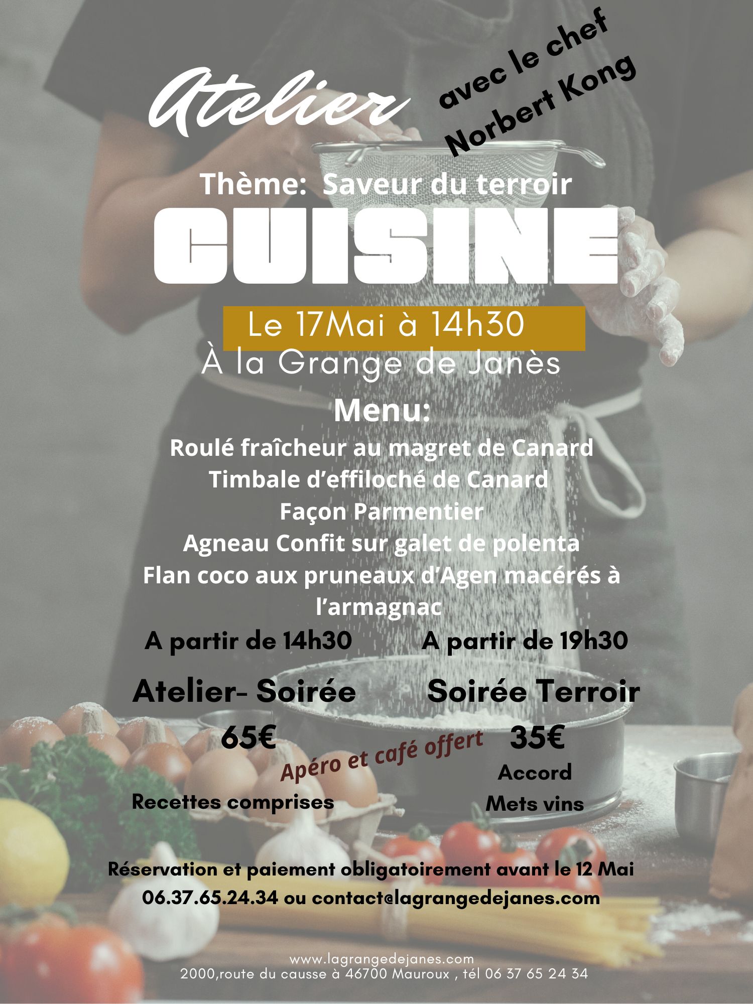 Figeac : Atelier cuisine avec le chef Norbert Kong à la grange de Janès