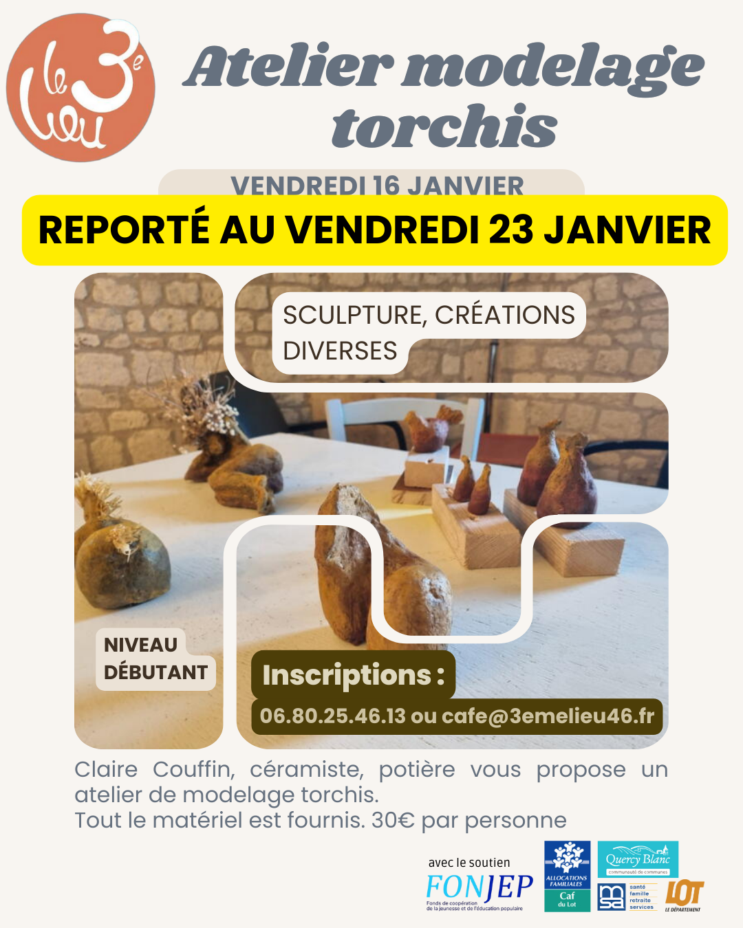Figeac : Atelier de modelage torchis