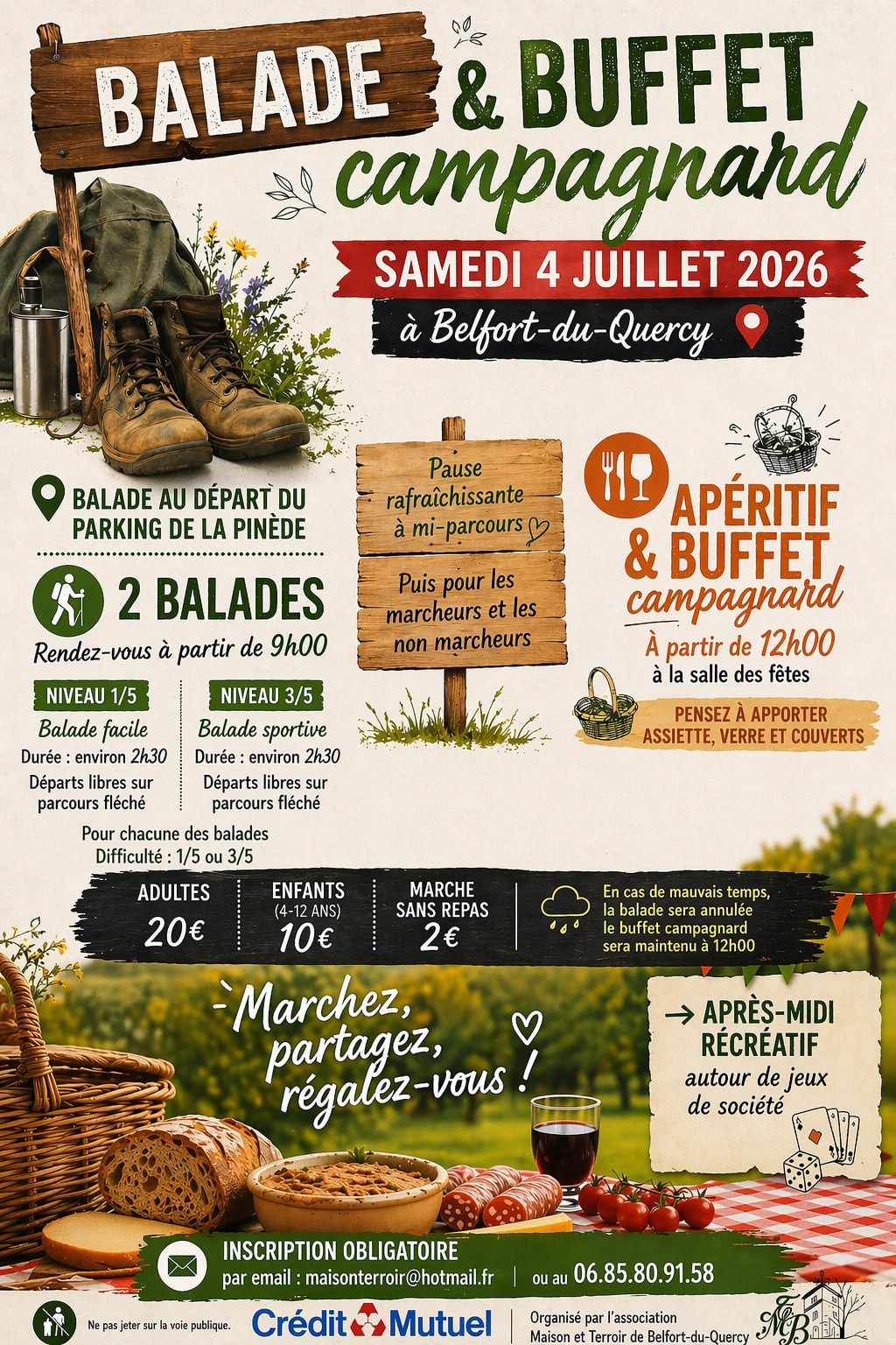 Figeac : Balade et Buffet campagnard