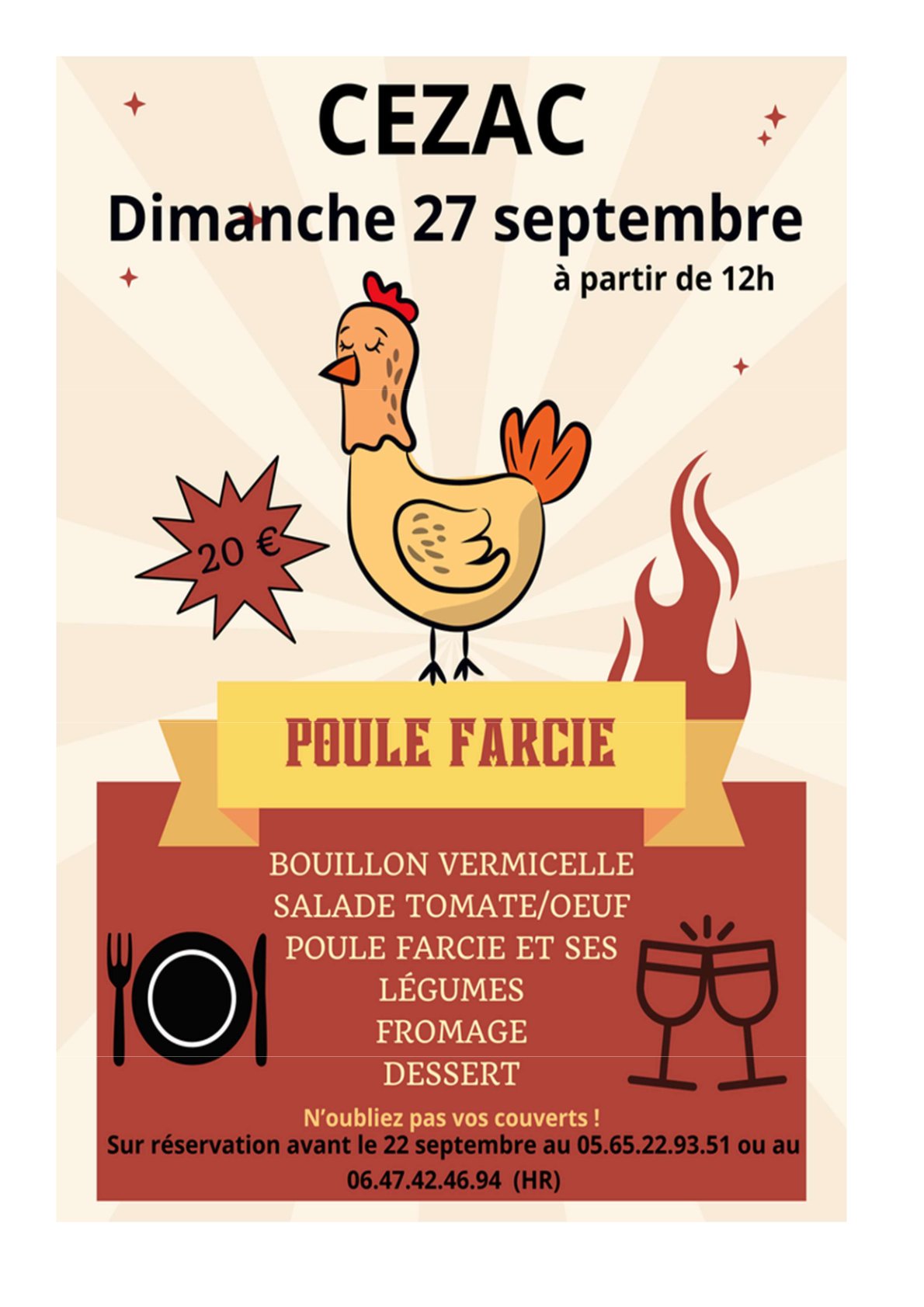 Figeac : Repas poule farcie