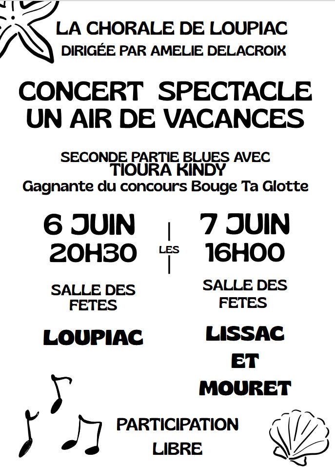 Figeac : Concert spectacle « un air de vacances » à Lissac-et-Mouret