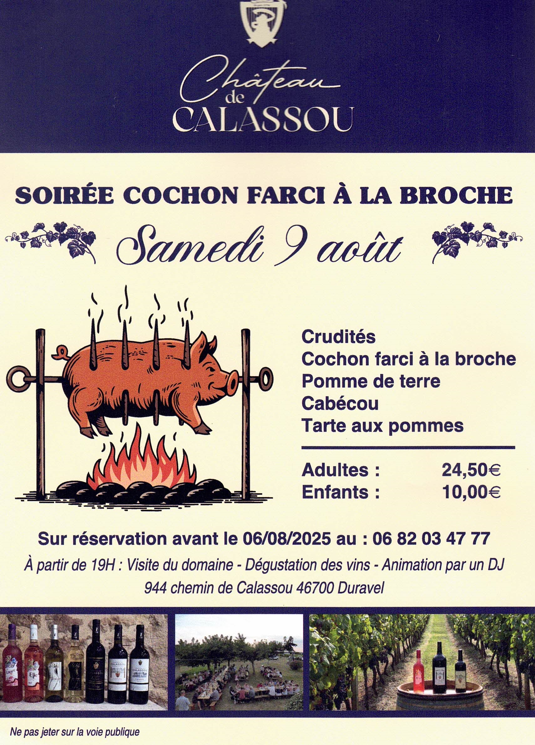 Figeac : Soirée cochon farci à la broche au Château de Calassou