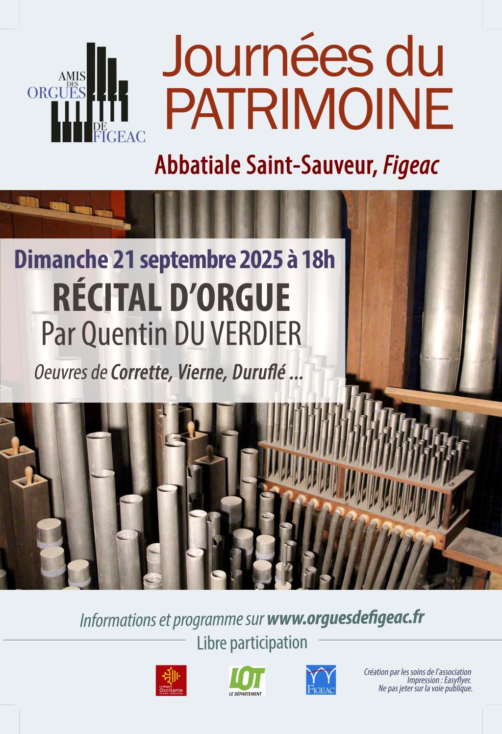 Figeac : Journées du patrimoine : concert des Amis des Orgues à Figeac