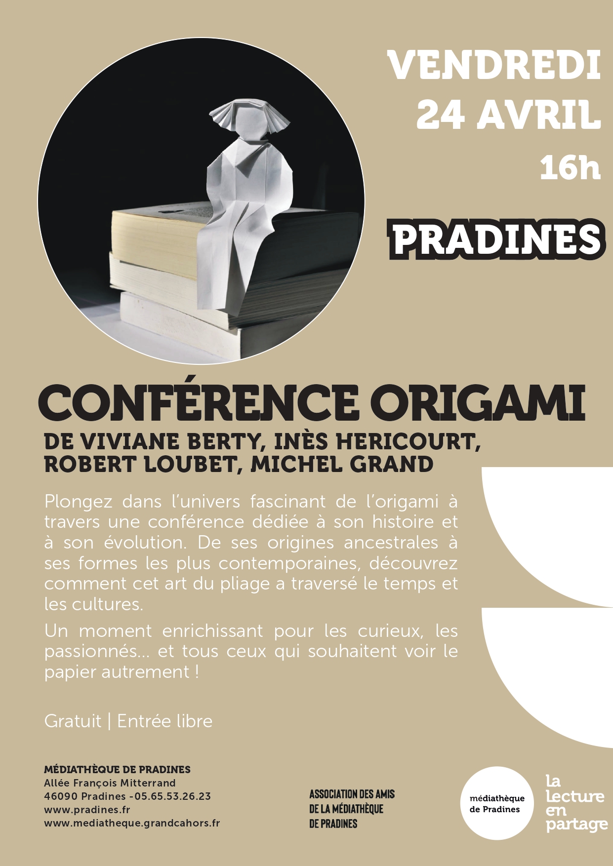 Figeac : Conférence Origami à la Médiathèque de Pradines