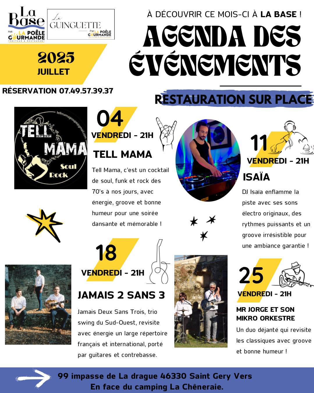 Figeac : Concert Jamais 2 sans 3 à la Base de Vers
