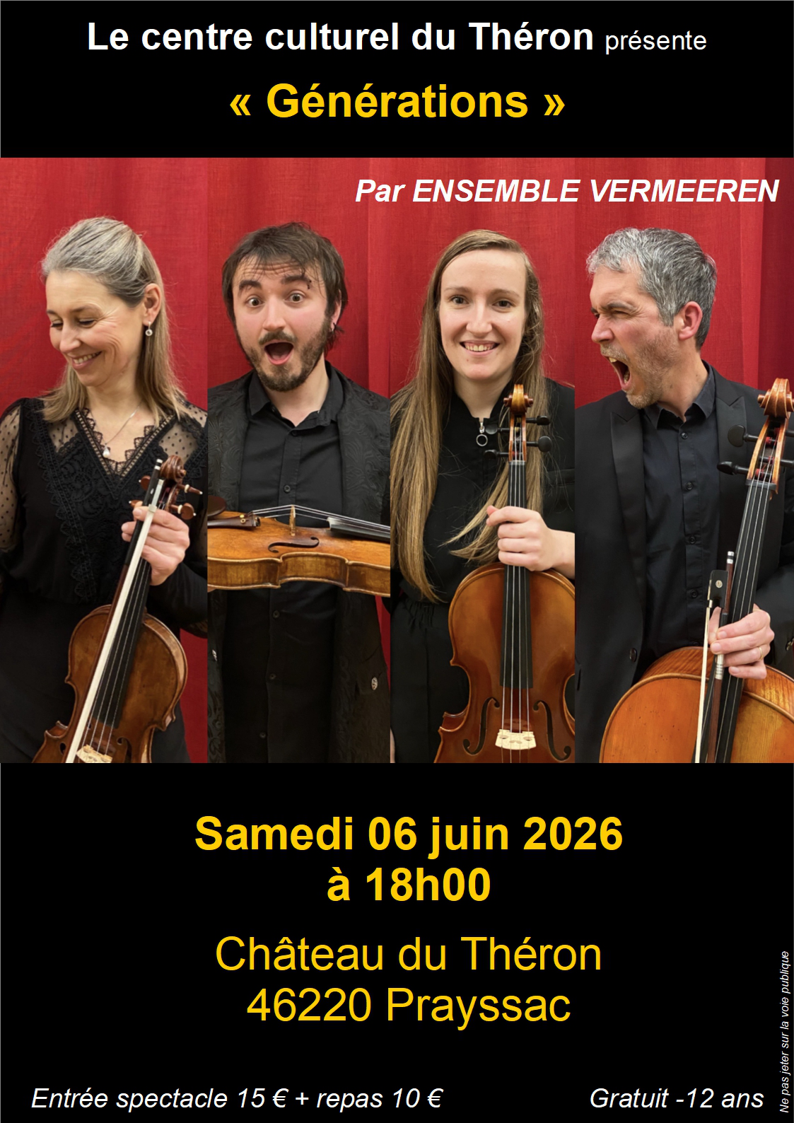 Figeac : Générations : Concert quatuor à cordes de l'ensemble Vermeeren