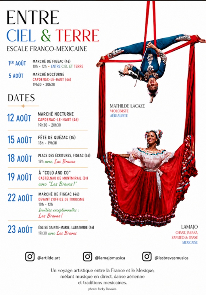 Figeac : Entre Ciel & Terre, Spectacle  aérien et musical
