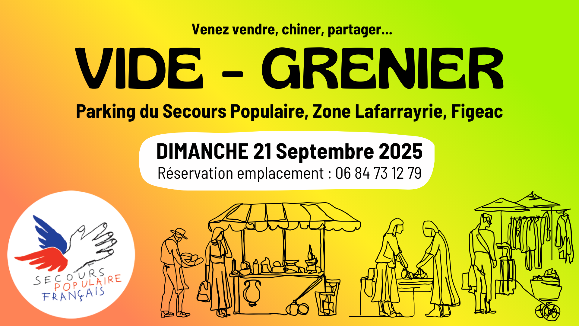 Figeac : Vide-Grenier à Figeac avec le Secours Populaire