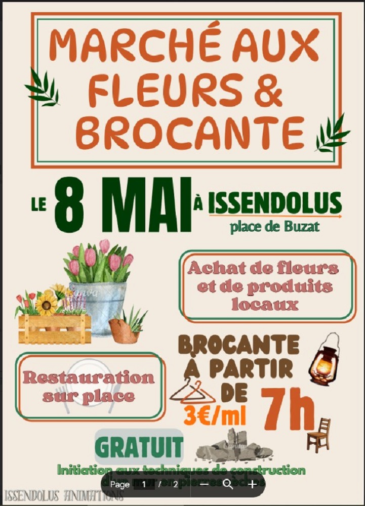 Figeac : Marché aux fleurs et brocante à Issendolus