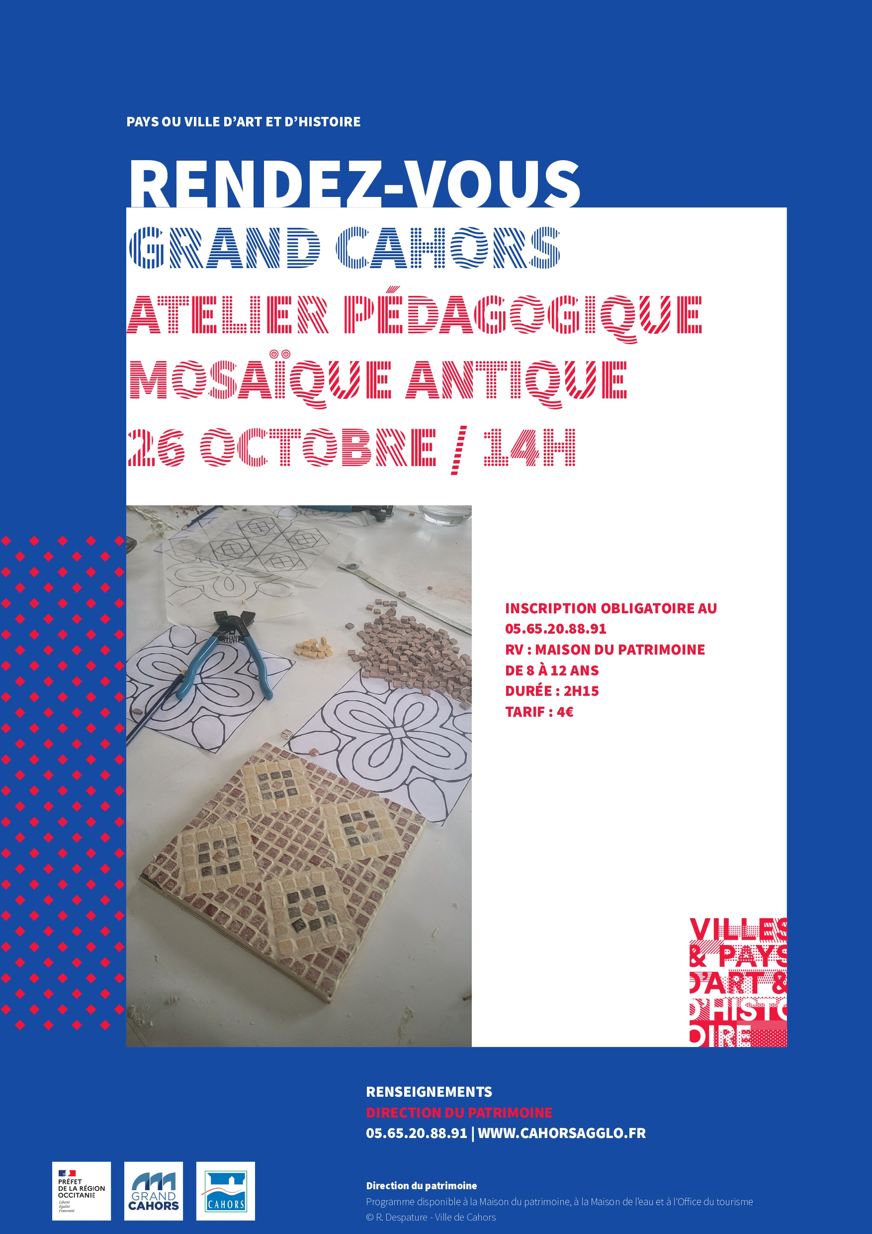 Figeac : Atelier pédagogique : Mosaïque antique