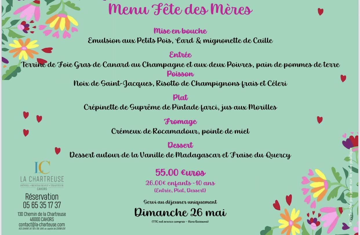 Figeac : Repas fête des mères à la Chartreuse