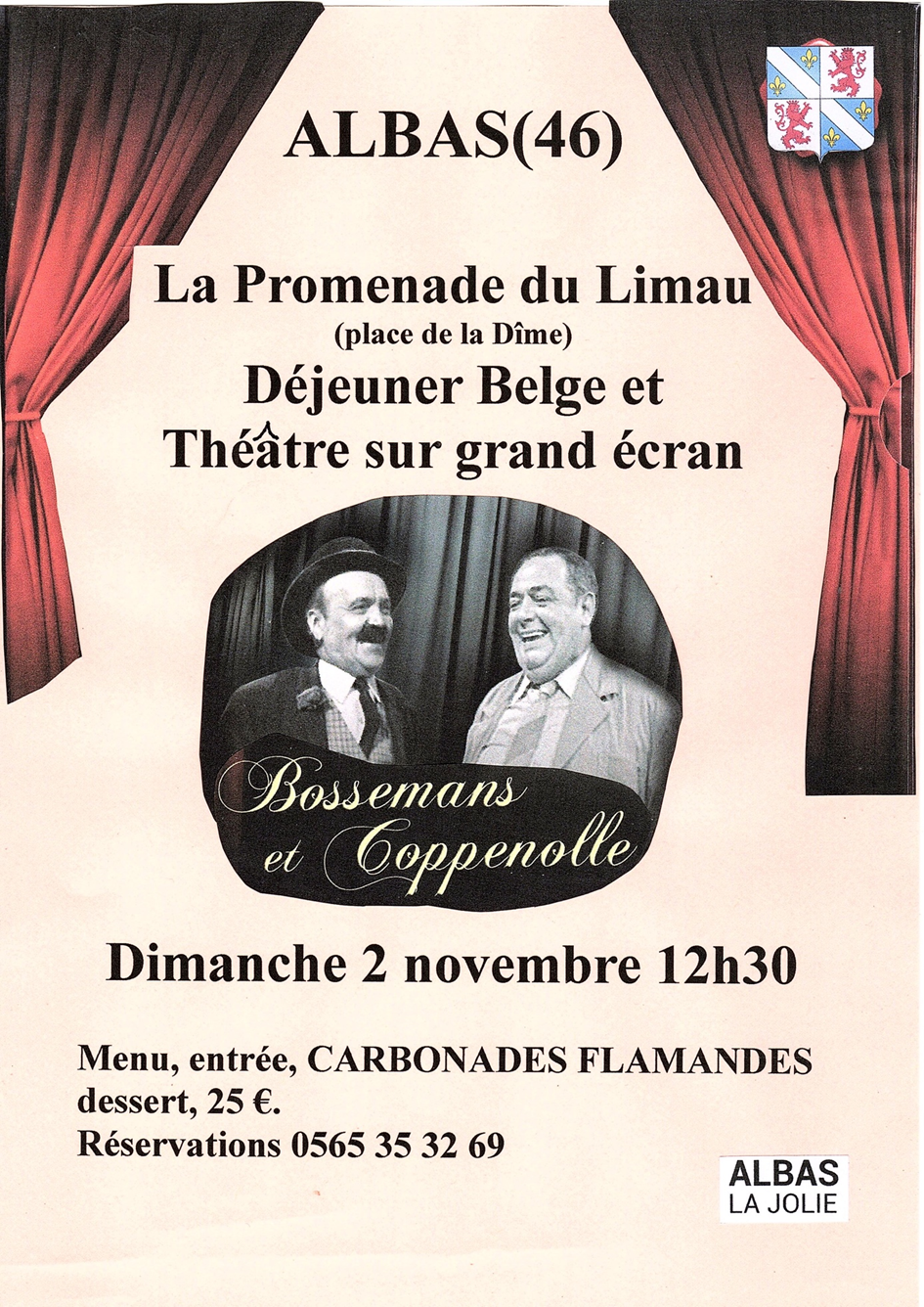 Déjeuner belge et théâtre sur grand écran