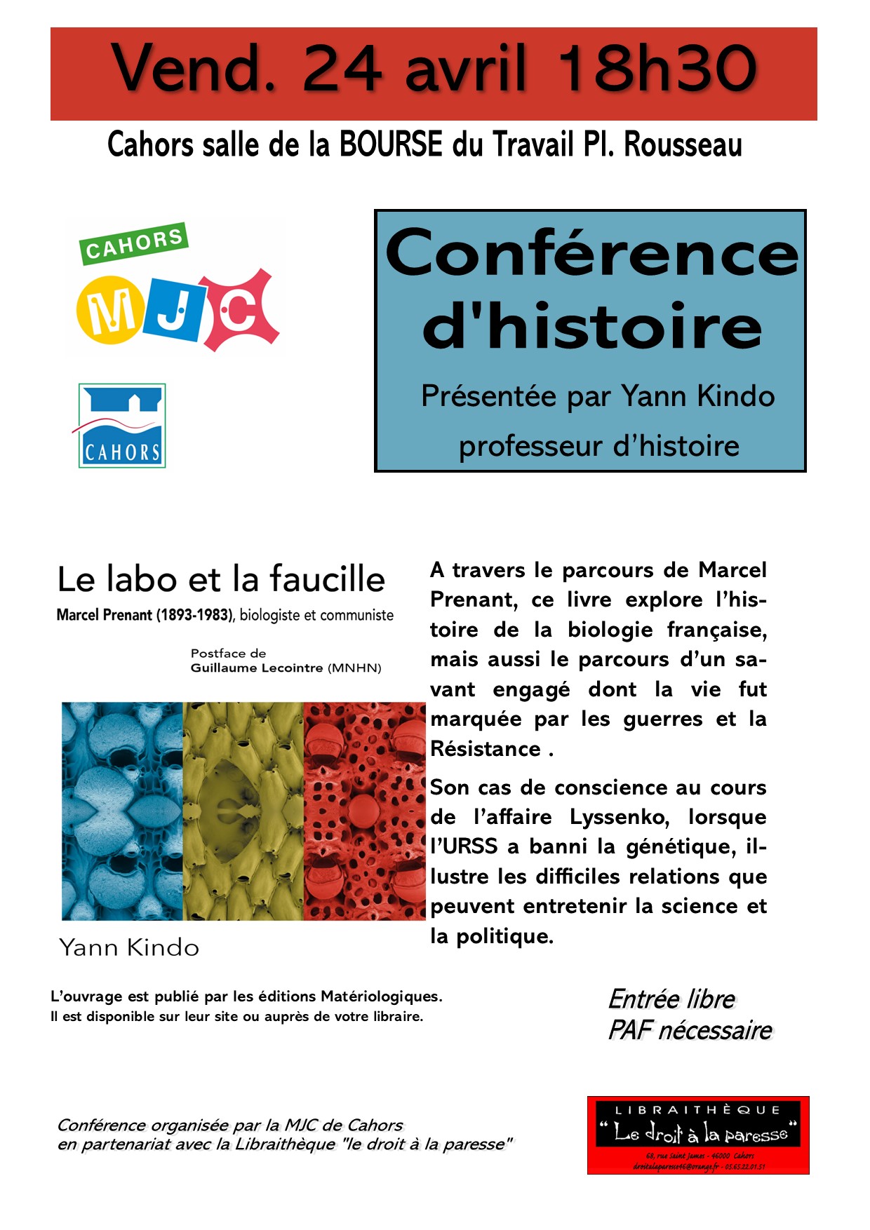 Figeac : Conférence d'histoire avec Yann Kindo