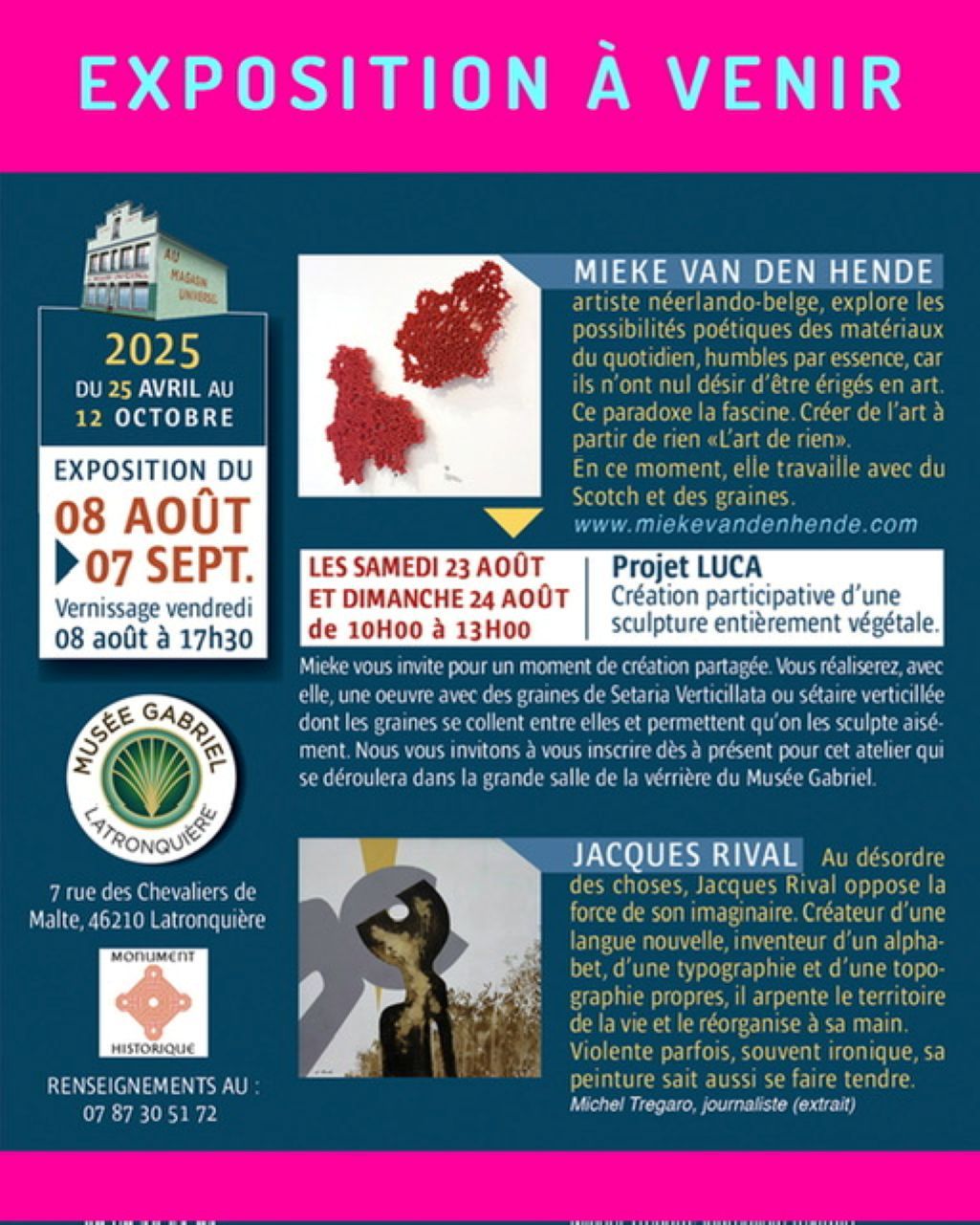 Figeac : Exposition au Musée Gabriel à Latronquière