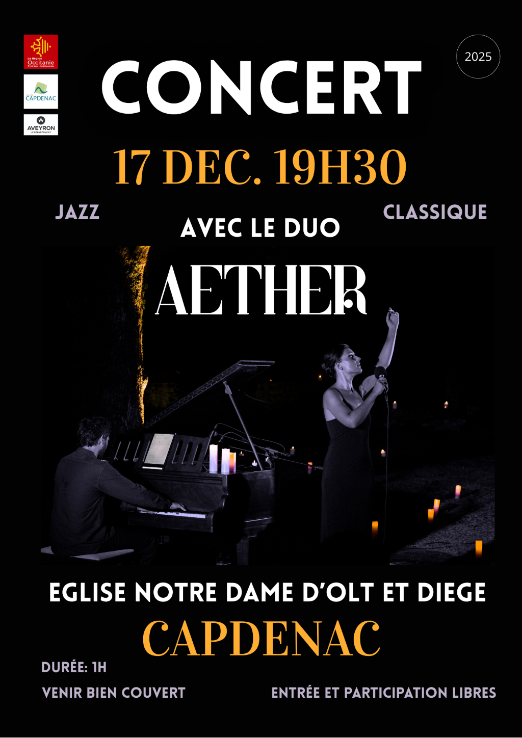 Figeac : Concert à Capdenac-Gare, Concert de noël à la bougie avec Aether