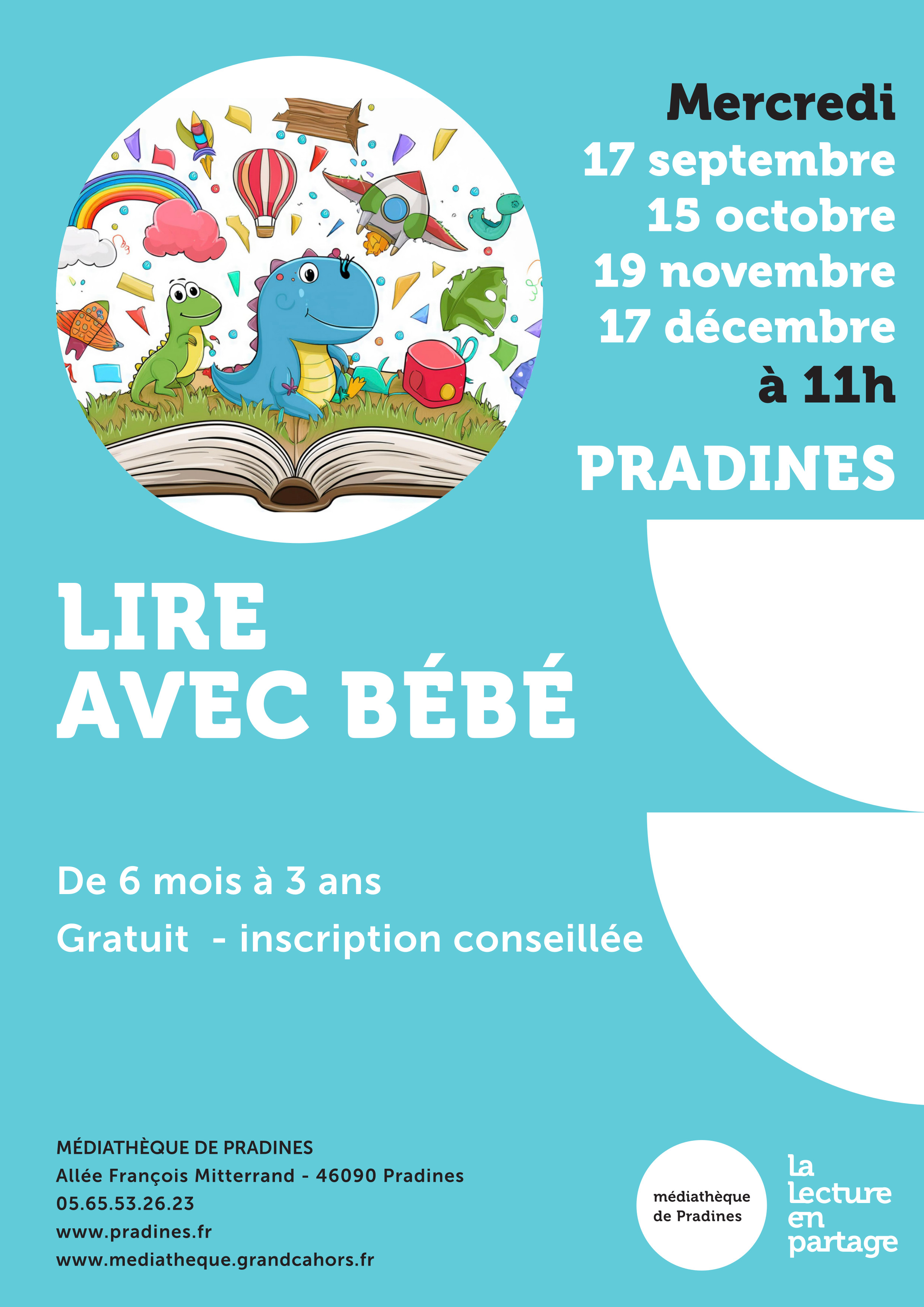 Figeac : Lire avec bébé à la médiathèque de Pradines