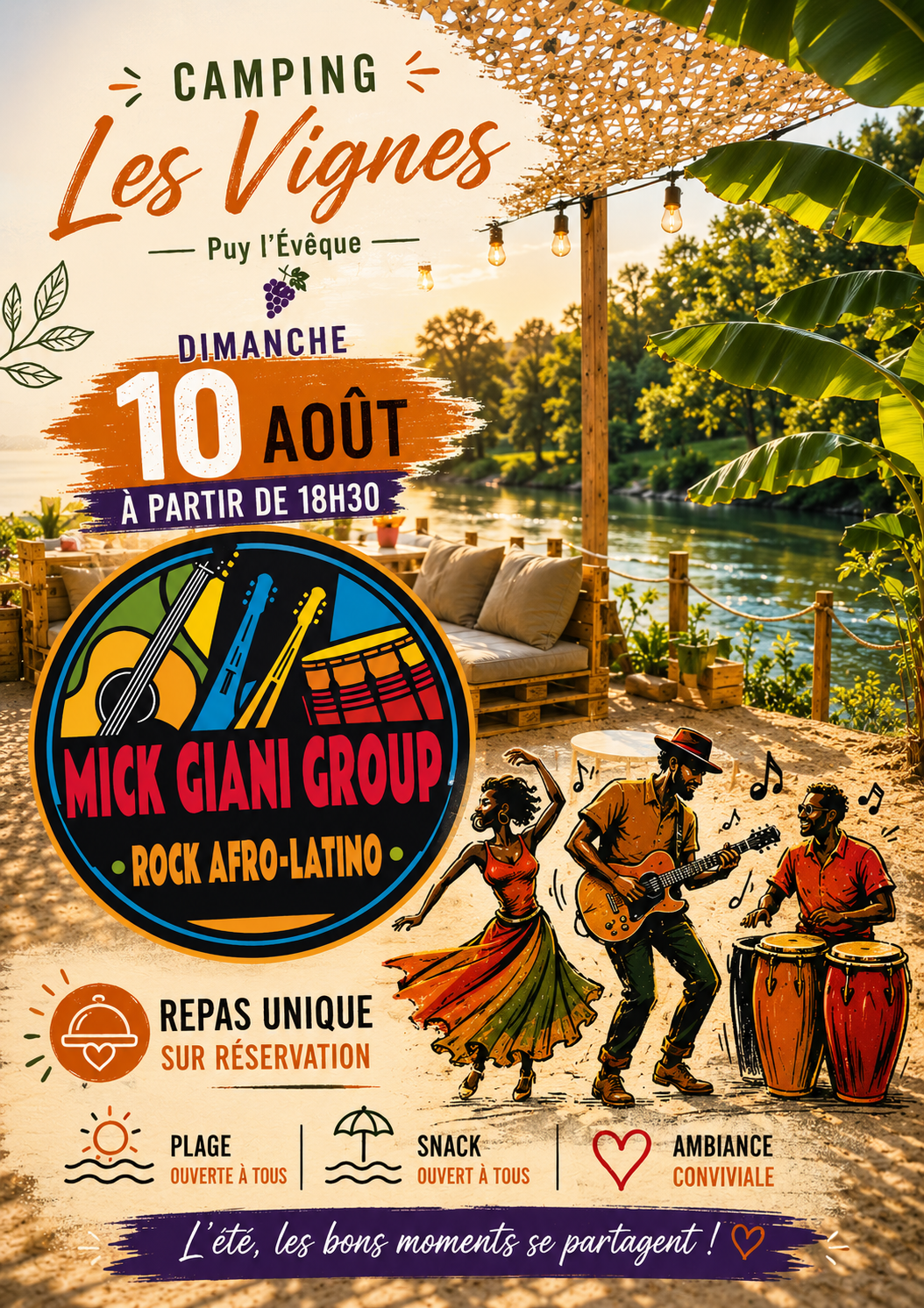 Figeac : Repas concert au camping Les Vignes