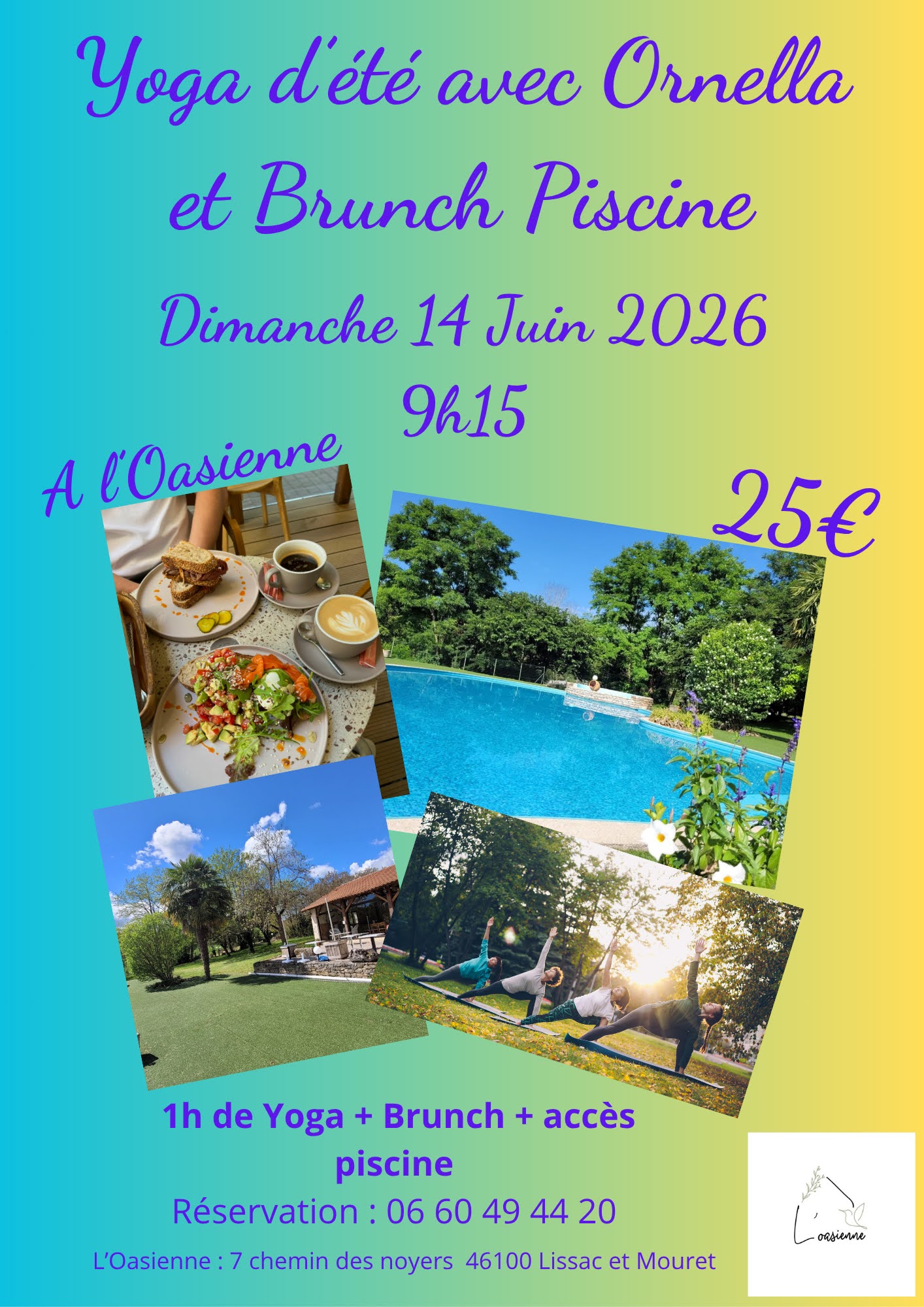 Figeac : Yoga d’été et brunch piscine à L’Oasienne