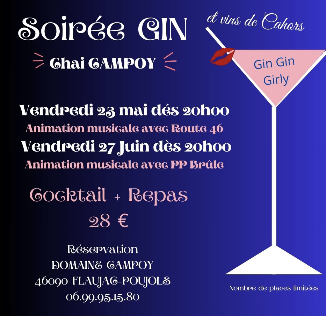 Figeac : Soirée Gin et vins de Cahors au Chai Campoy