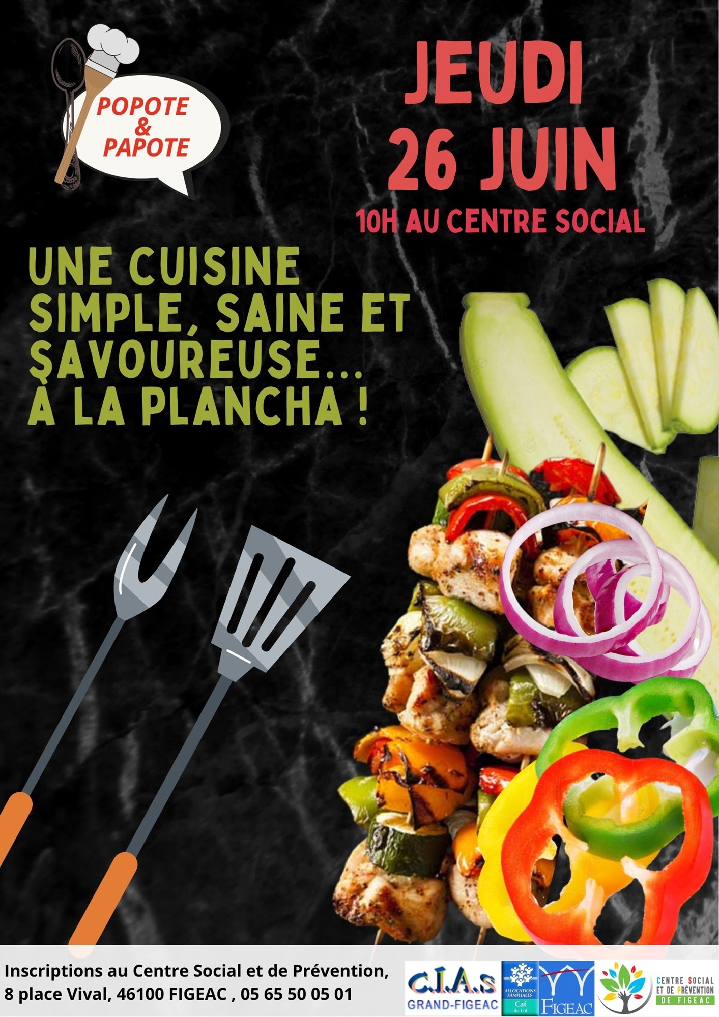 Figeac : Atelier Popote & Papote - Cuisine à la plancha