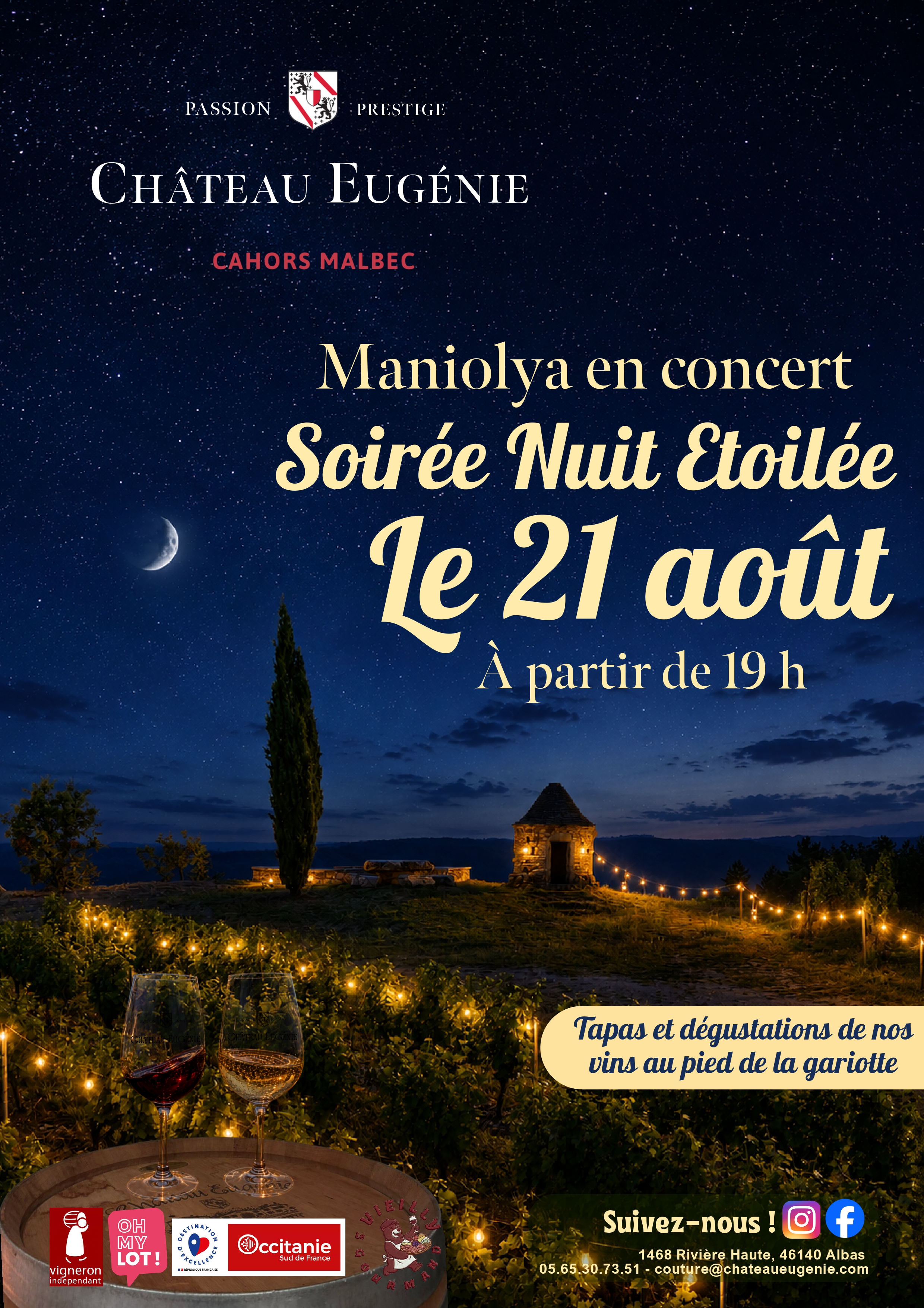 Figeac : Soirée nuit étoilée au Château Eugénie