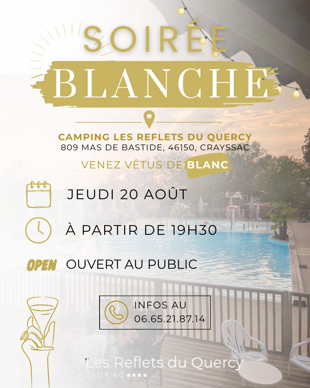 Figeac : Soirée blanche au camping les Reflets du Quercy