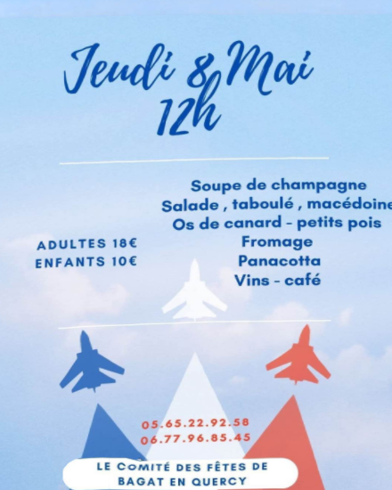Figeac : Repas du 8 mai à Bagat-en-Quercy